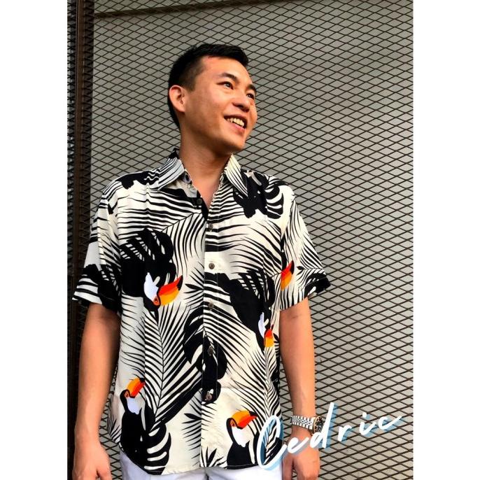 CEDRIC KEMEJA PANTAI PRIA WANITA TOUCAN TROPIS HAWAIIAN SHIRT DFGD65465