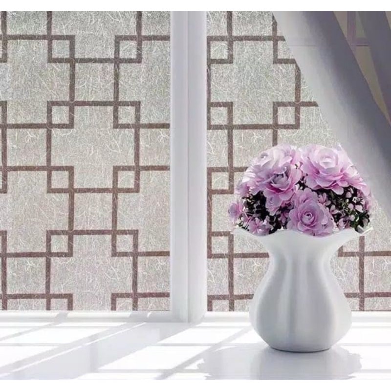 STICKER KACA / KOTAK COKELAT / LEMARI KACA