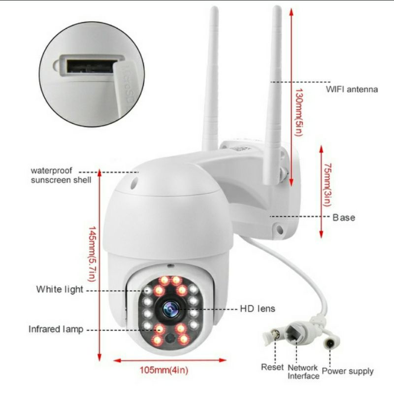 IP Camera CCTV Outdoor YOOSEE Wireless Onvif Wifi praktis Online 8MP