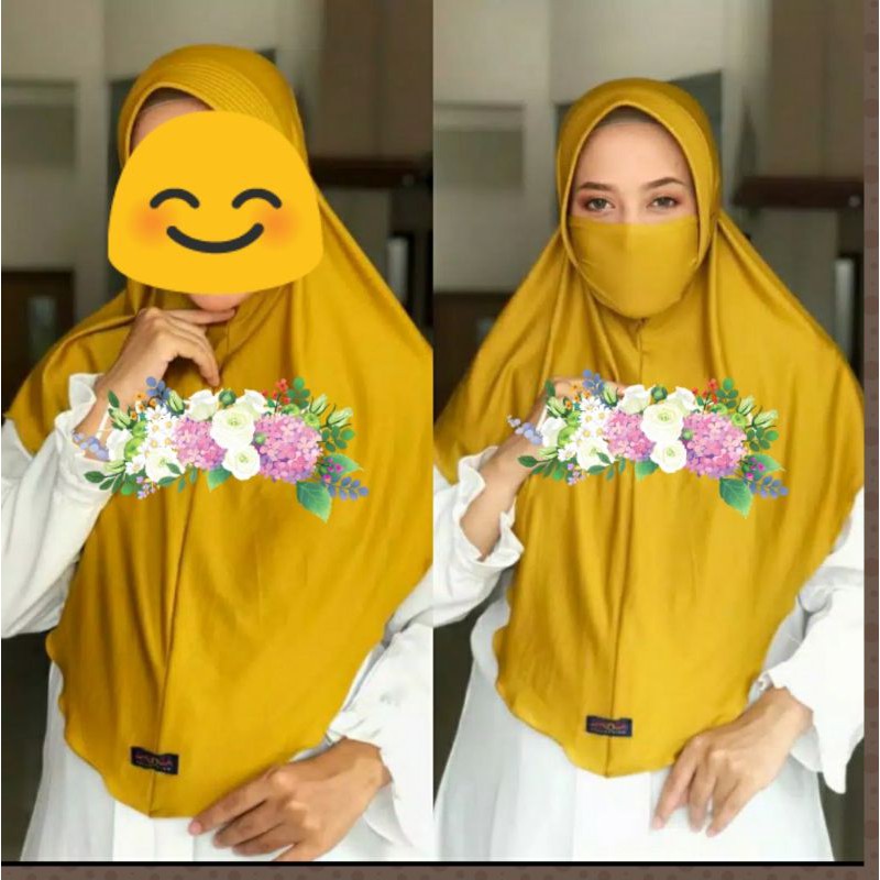 Stella Super Masker Jilbab Niqob Pad Anti Tembem Adem Kerudung Instan Syari Cadar Khimar Kulit Jeruk