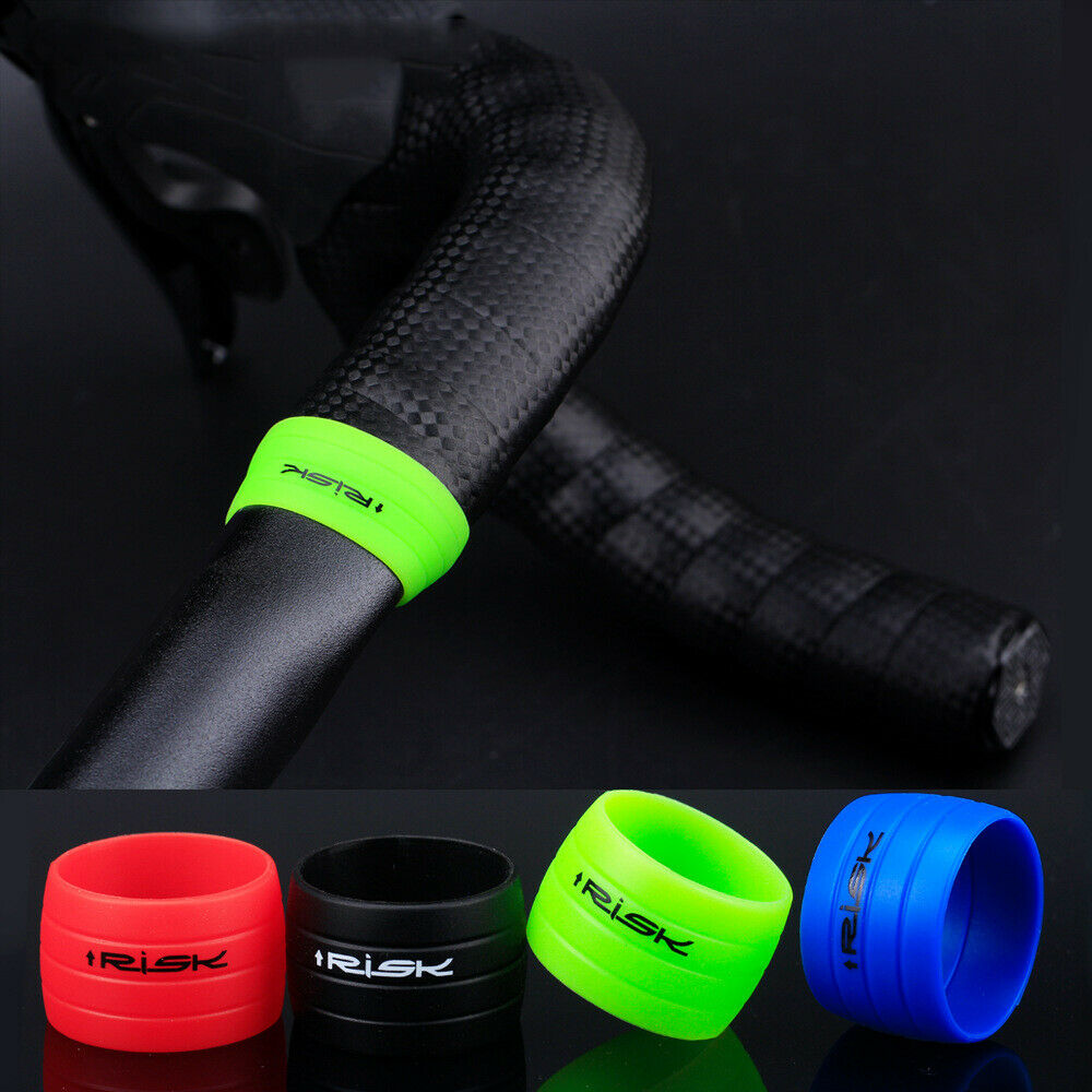 2PCS Cycling Handlebar Tape Fixing Sleeve Silicone Rubber Anti-Skip Road Bike Plugs Waterproof Protective Ring