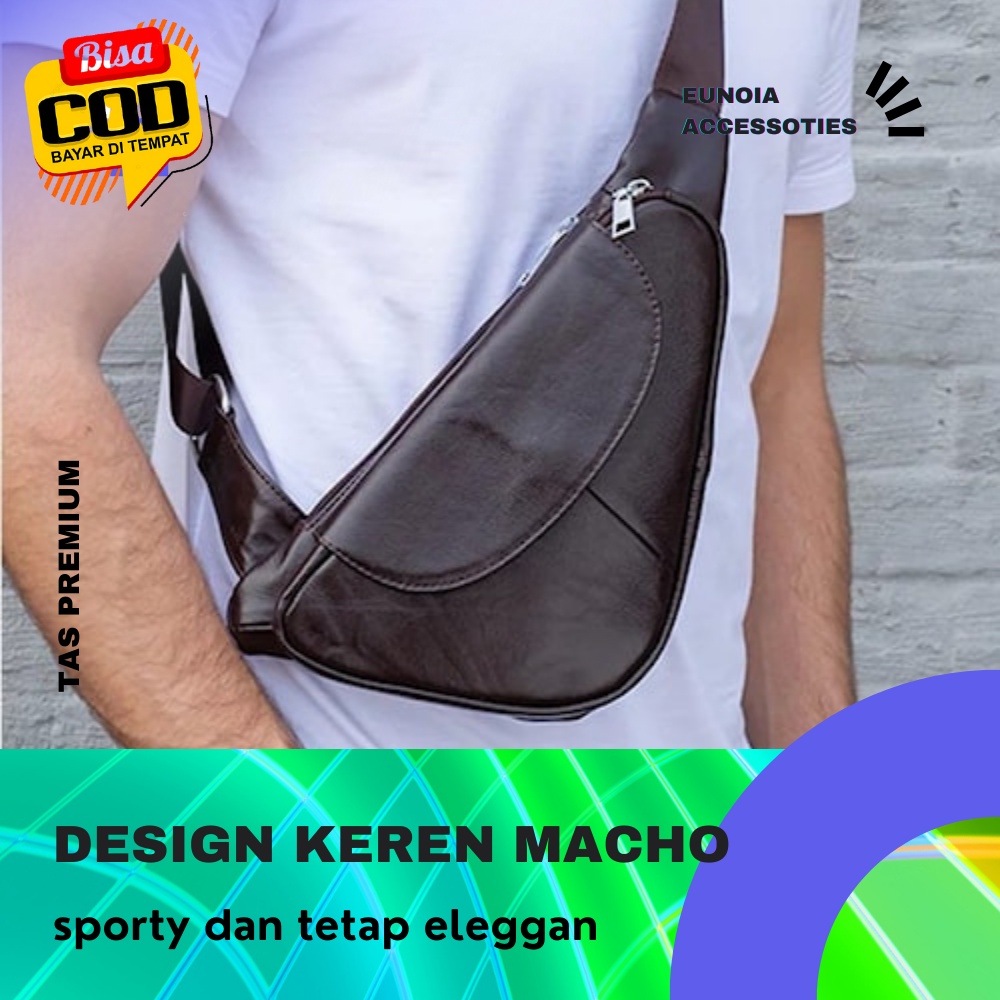 Tas Waistbag Shoulderbag Selempang Slempang Bahu Import Pria Wanita Cowok  Cowo Remaja Gojek Ojol Se