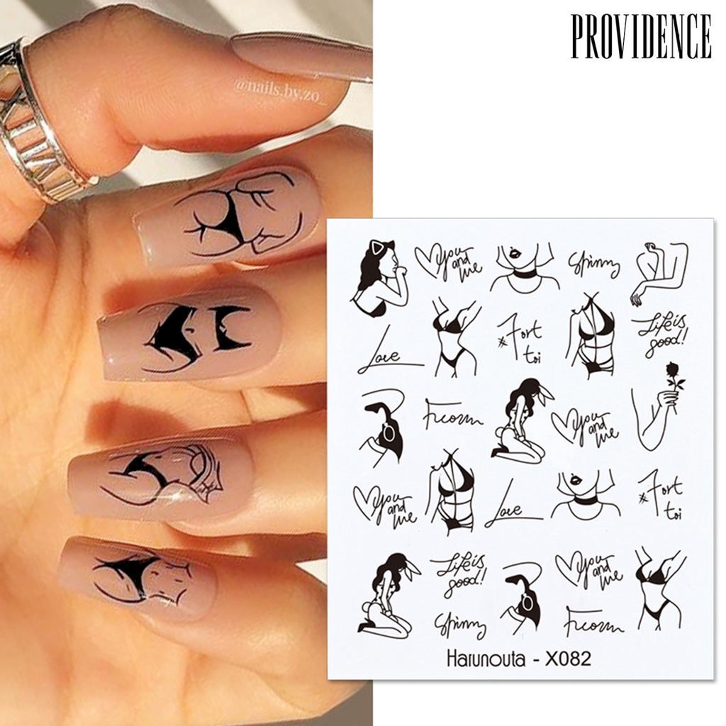 Providence Stiker Decal Kuku 3d Motif Daun / Bunga / Hati Untuk Nail Art / Manicure / Anak Perempuan