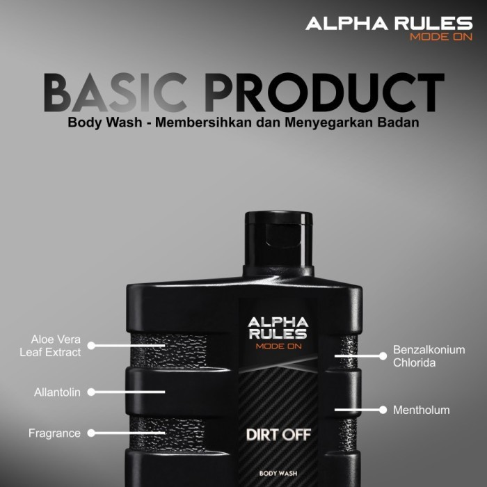 ALPHA RULES Dirt Off Body Wash Sabun Mandi Original 250ml