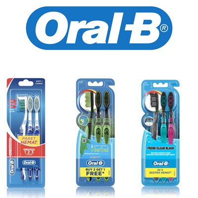 ORAL-B Sikat Gigi Toothbrush All Rounder 123 Herbal Black Soft isi 3s