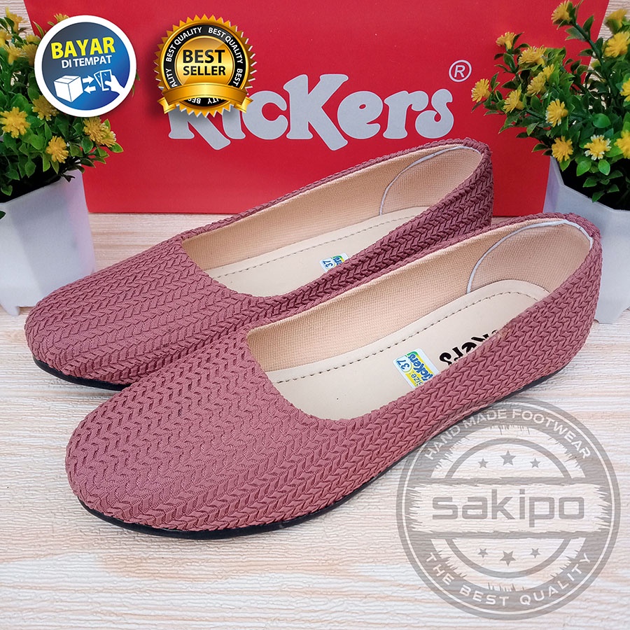 PROMO 12.12 BIRTHDAY SALE  FLAT SHOES WANITA DEWASA / SEPATU WANITA DEWASA BALET RAJUT KICKERS TRENDI / SAKIPO