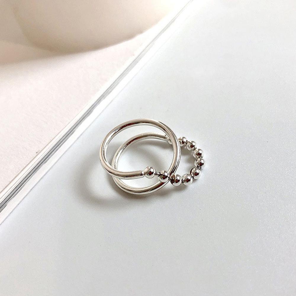 Cincin Rantai Agustina Trendi Aksesoris Pesta Wanita Multilayer Hadiah Gadis Terbuka Ring