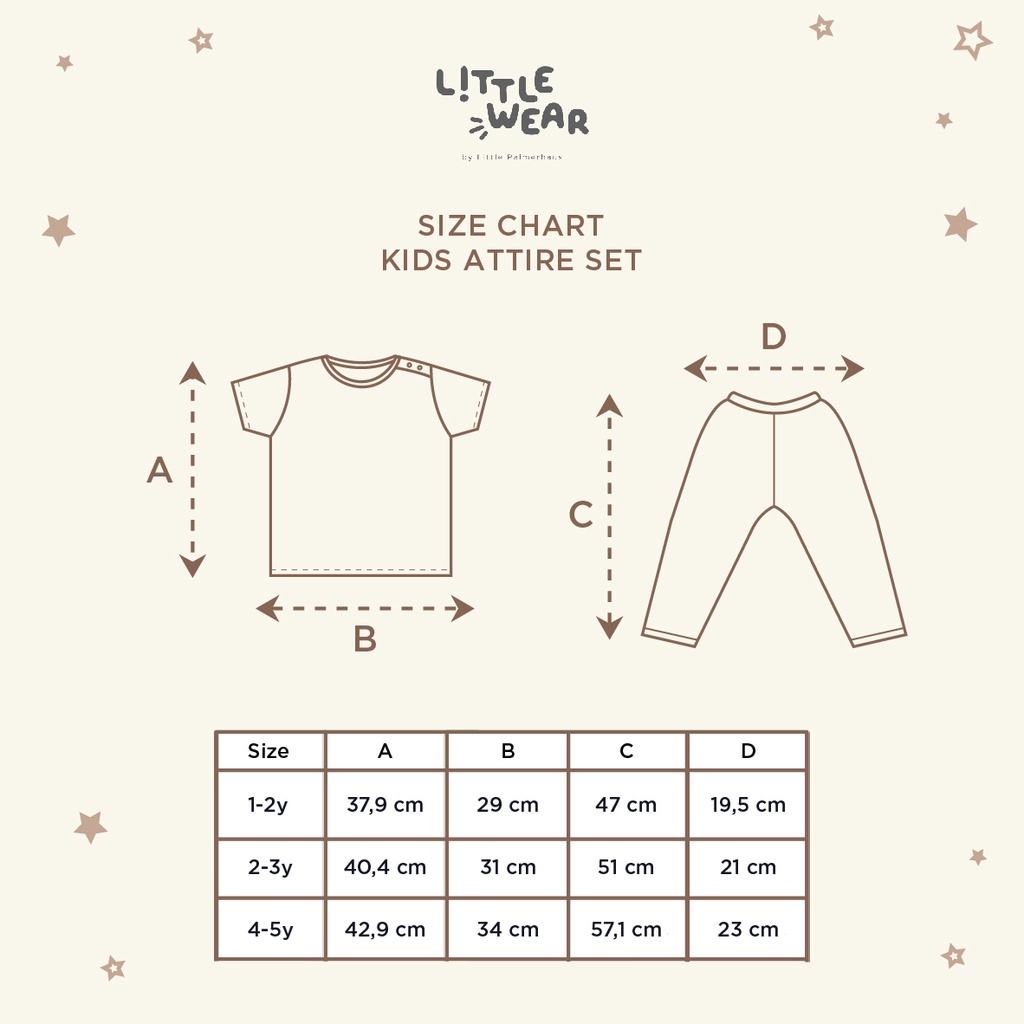 Little Palmerhaus Little Wear Kids Attire Set Setelan Pendek Celana Panjang 1-5 Tahun