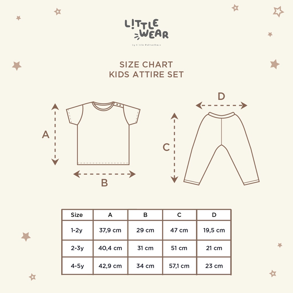 Little Palmerhaus Little Wear Kids Attire Set Setelan Pendek Celana Panjang 1-5 Tahun