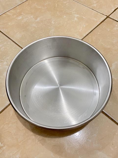 Loyang Bulat 20cm Tanpa Sambungan Tinggi 7cm Bahan Tebal Round Pan 20 Cm Bagus Cake Puding 7