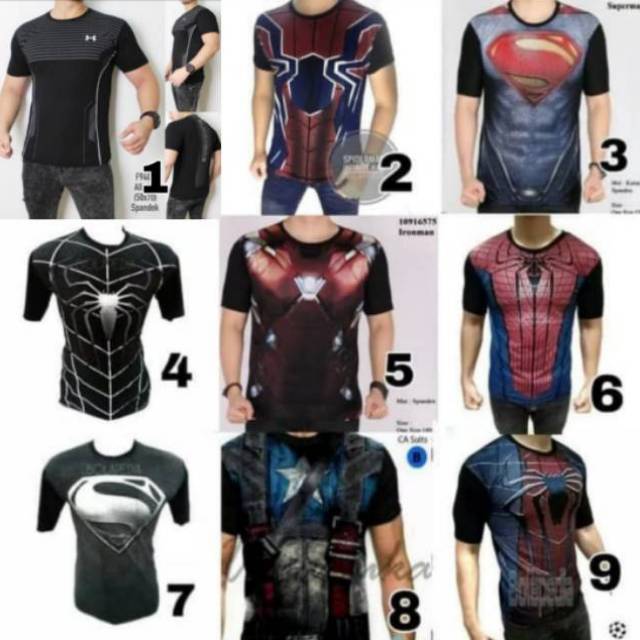  Baju  kaos  SPIDERMAN Gradasi 3D superhero cowok  Shopee  