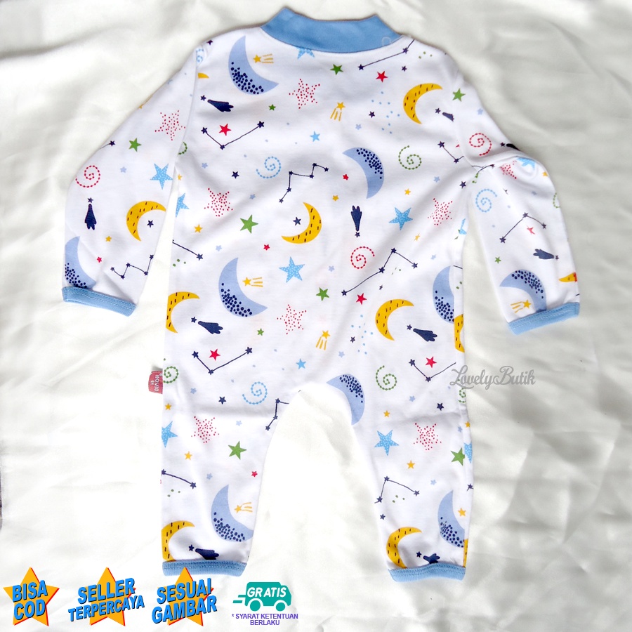 Jumper Kaos Bayi New Born Baju Baby Cewek Cowok Lengan Panjang Kancing 0 sampai 3 Bulan Bahan Katun Halus Premium - Lovelybutik