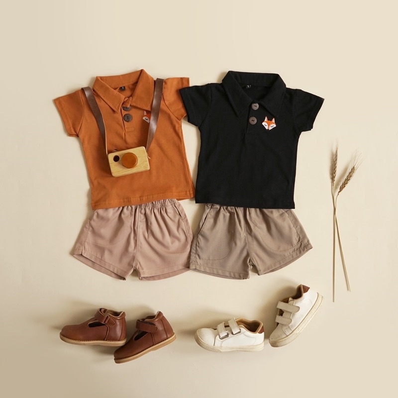 Foxie Polo Set Anak 6bln-4thn / Setelan Anak Kaos Polo