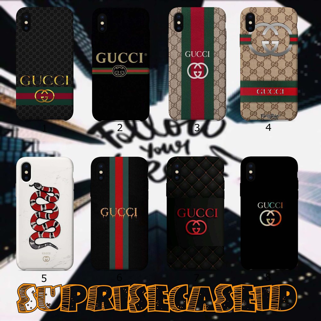 [SCI 19]Case hp casing silikon hardcase custom gambar GUCCI full printing samsung oppo vivo xiaomi