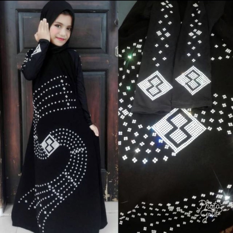 GAMIS ABAYA SYAR’I ANAK HELWA MERAK SWAROVKSY CANTIK MURAH COD