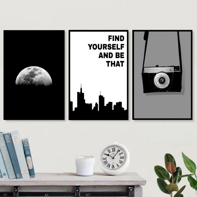 Poster motivasi, hiasan dinding, pajangan dinding dekorasi monokrom. poster kayu minimalis vintage