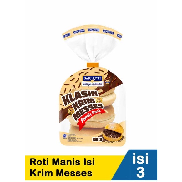 

Sari Roti Roti Manis Isi Family Pack 3'S Krim Messes