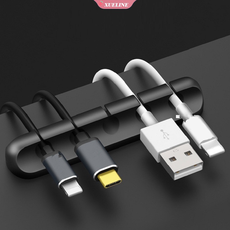 Klip Holder Kabel USB Bahan Silikon Flexible Untuk Mouse Headset