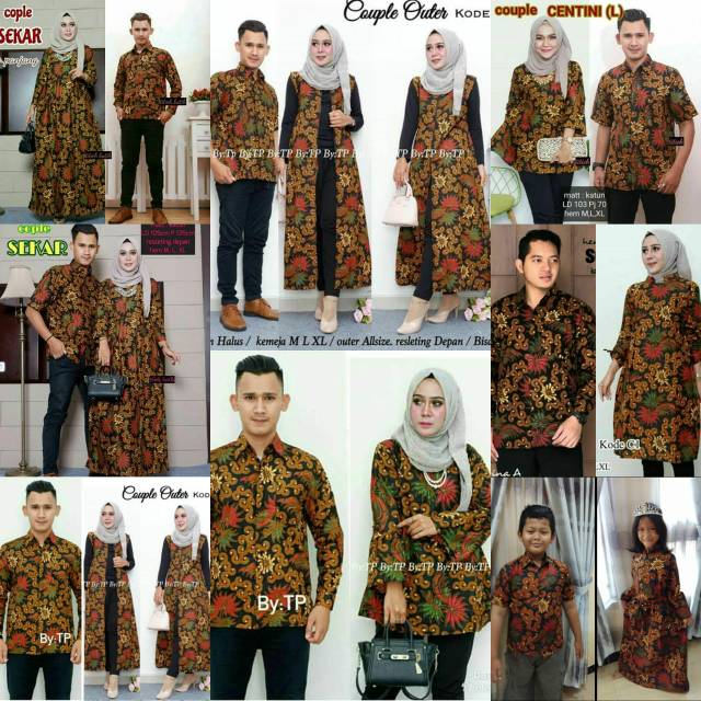 Couple Batik  Keluarga Premium Gamis  Jumbo Ld 120 Dengan 2 