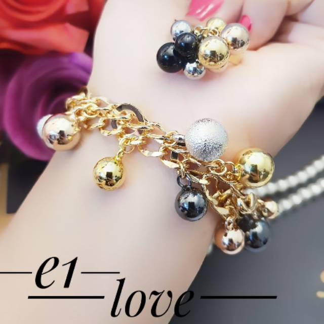 Xuping gelang dan cincin lapis emas 24k 0325