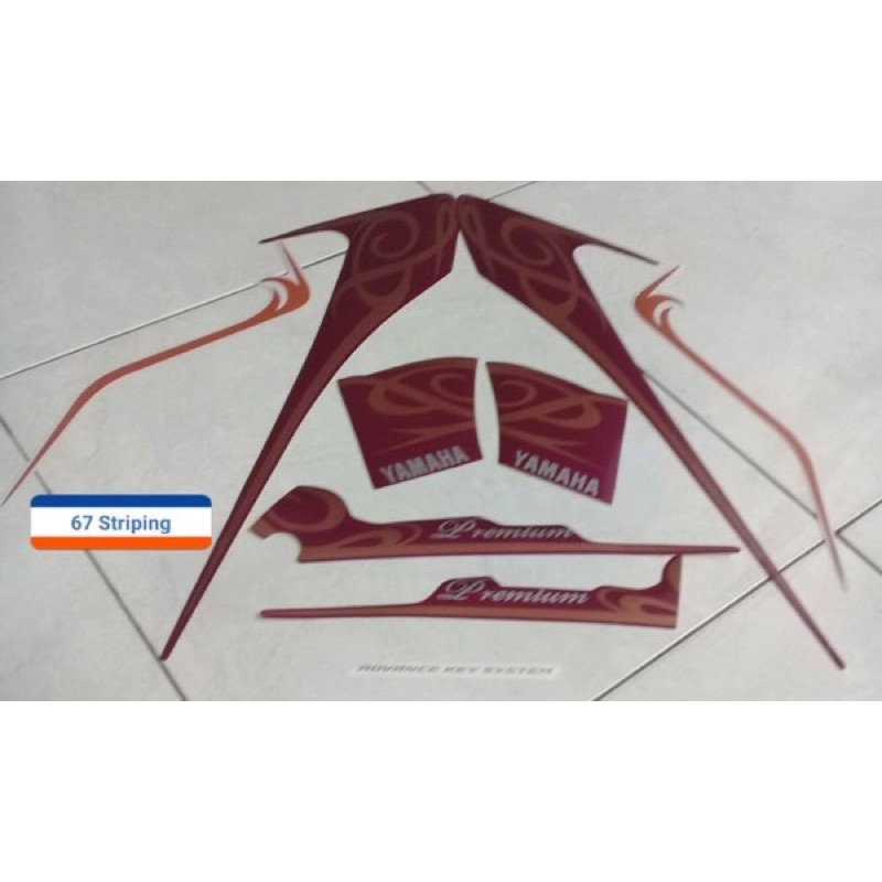 Striping Sticker Motor Yamaha Fino Premium 2017 Ungu