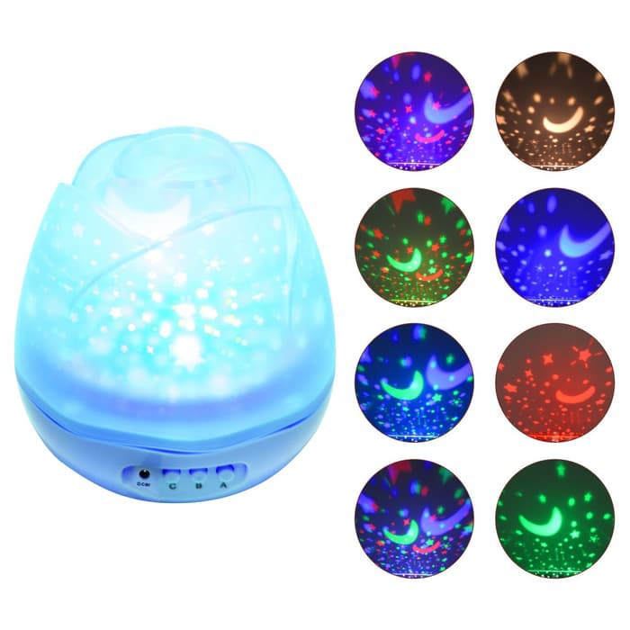 Fashion Flower Bud Rotating Projection Lamp With 4 Themes Lk155