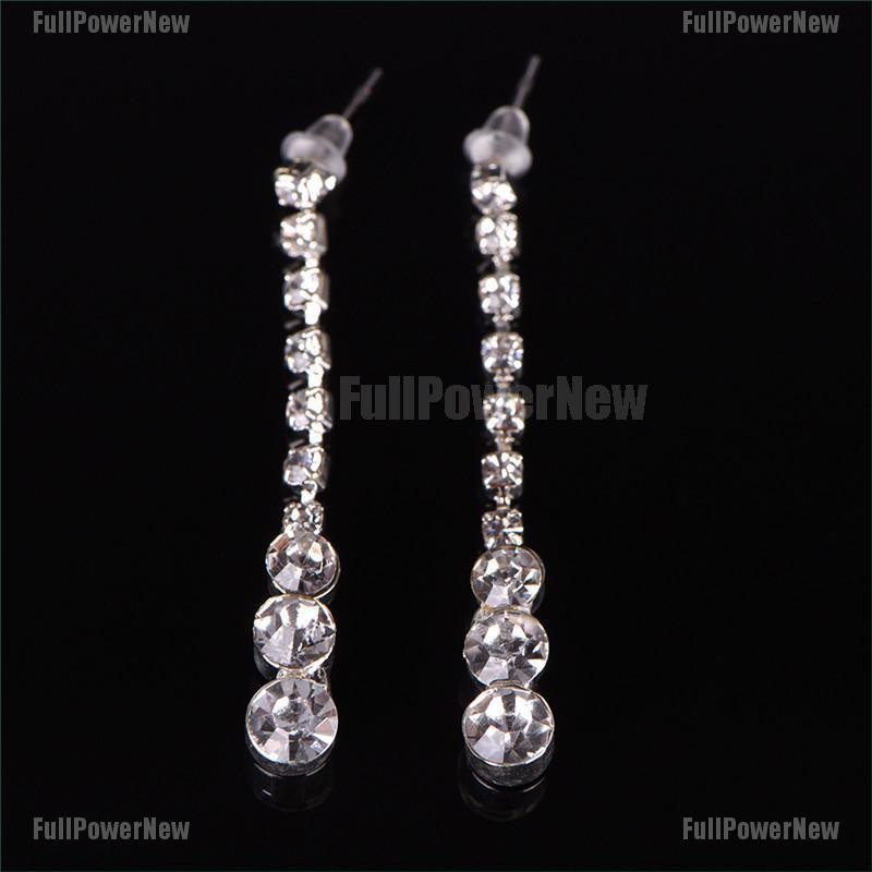 1 Set Kalung Anting Kristal Berlian Imitasi Untuk Pernikahan