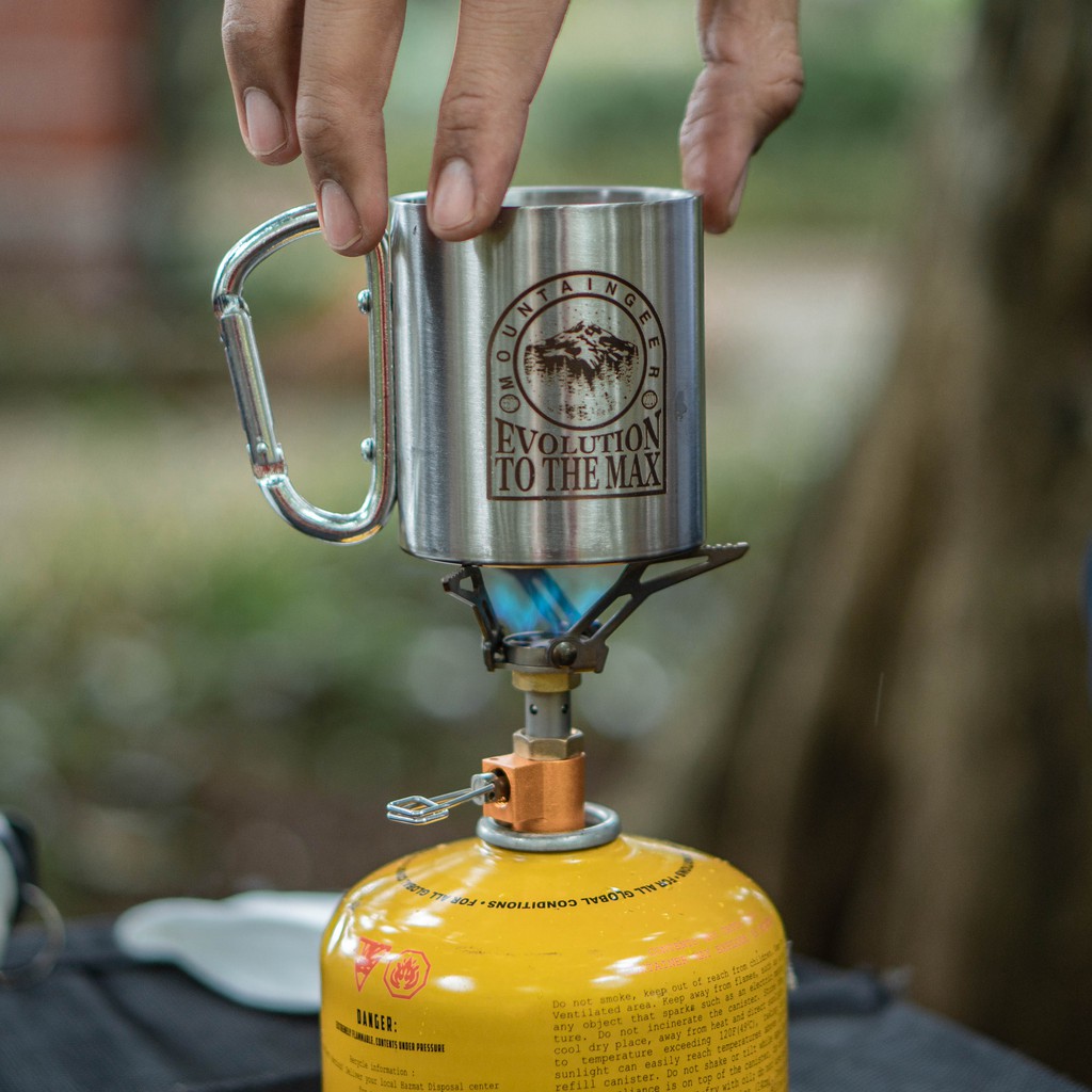 stainless mug carrabiner - Mug camping - stainless mug camping - mug stainless