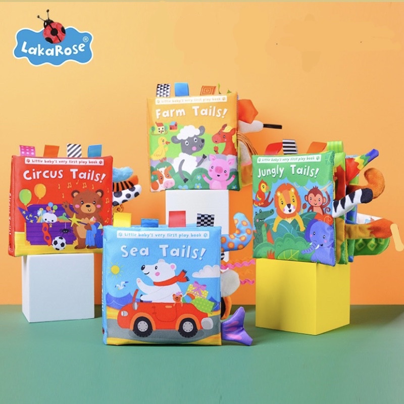 SQUARE TAILS SOFT BOOK | Buku Bantal Bayi | Buku Kain Edukasi Bayi | Soft Book Baby