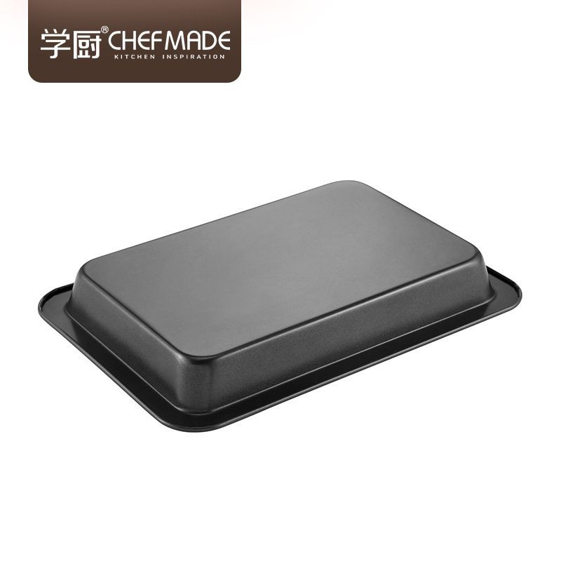 chefmade 11inch oblong cake pan wk9707s / black bake tray / loyang kue