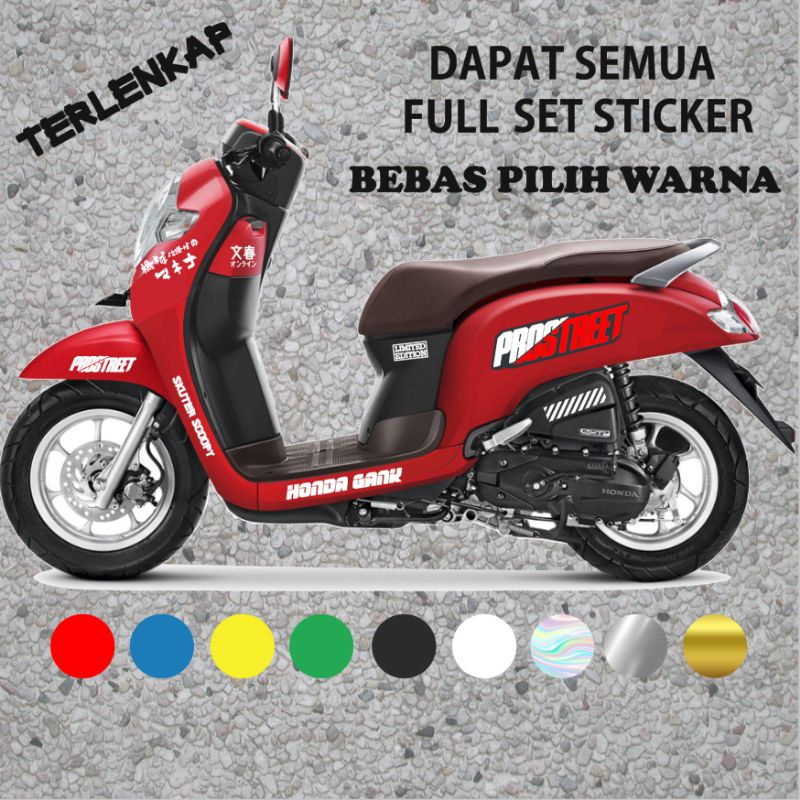 Origin Desain Scoopy Prostreet Style Cutting Sticker