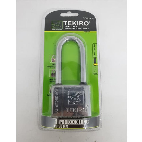 TEKIRO Gembok panjang 50mm Gembok Leher Panjang 50mm 50 mm Tipe Kotak / Kunci Gembok Panjang 50mm PadLock Long Gembok Pagar Rumah