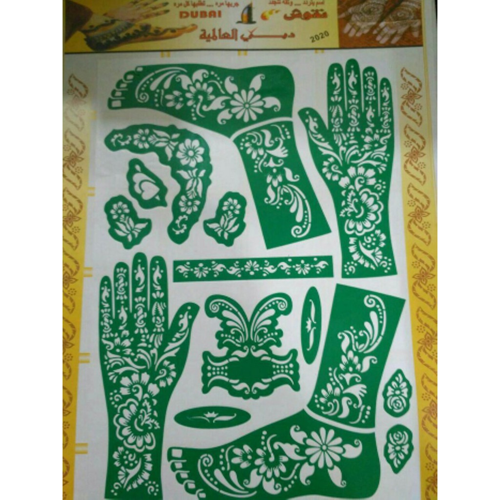 NEW Cetakan Henna Mahendi 1 Set Tangan Dan Kaki Shopee Indonesia