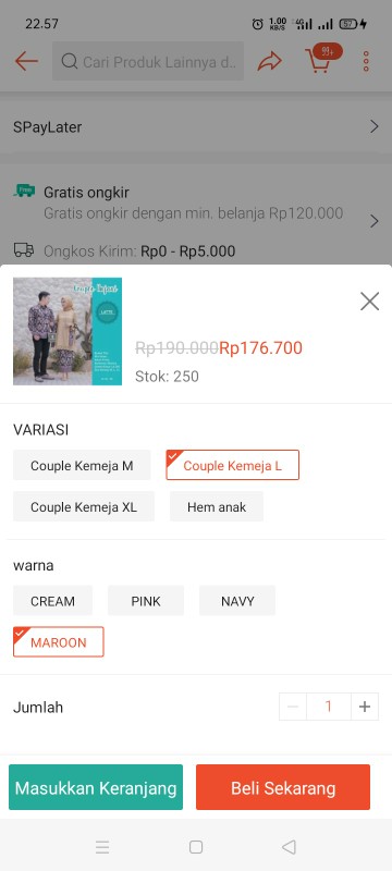 Sumber Urip Grosir __ Batik Couple Adara Brown Bisa Cod!!!