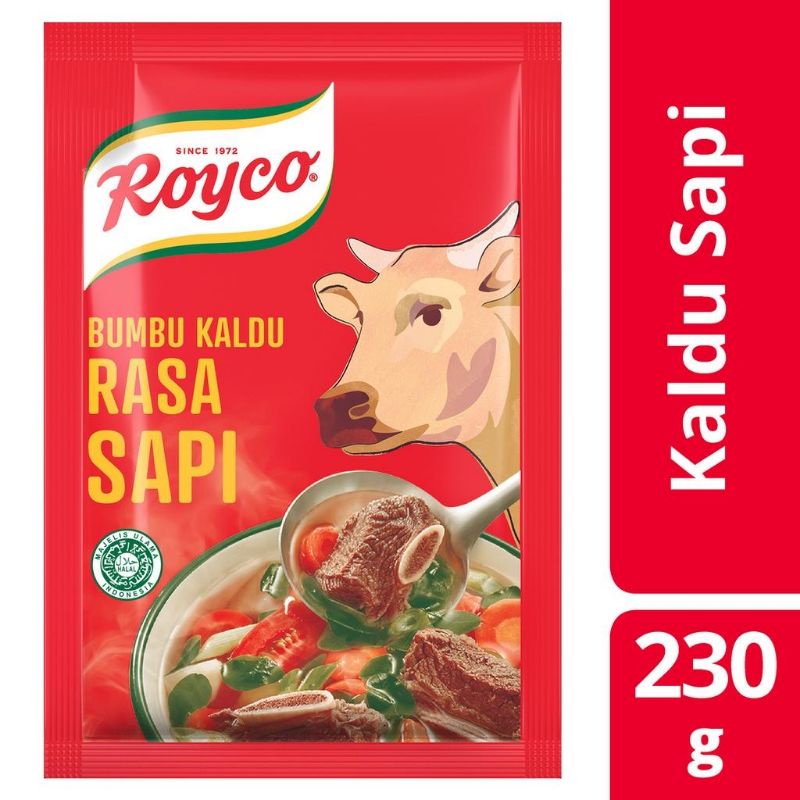 

royko bumbu kaldu rasa sapi /230 g / bumbu kaldu sapi, penyedap makanan