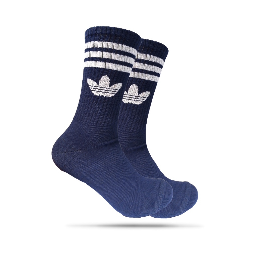 Kaos Kaki Oldschool - Kaos Kaki Motif Adidas Navy - The Muds Official