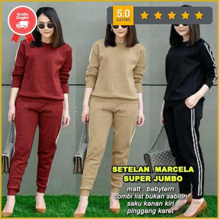 Xxxl Stelan Baju Olahraga Wanita/Set Baju Olahraga Wanita Senam New - Hitam Paling Murah