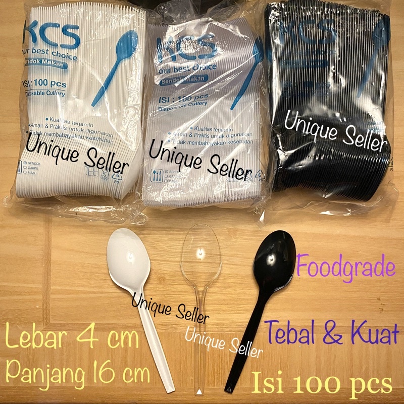 Sendok Makan Plastik HITAM KCS [1 Dus] isi 2000 pcs / Sendok Makan Plastik KCS HITAM ISI 2000 PCS