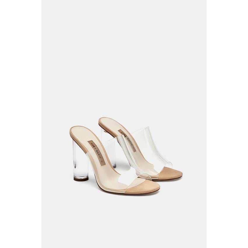 zara see through heels
