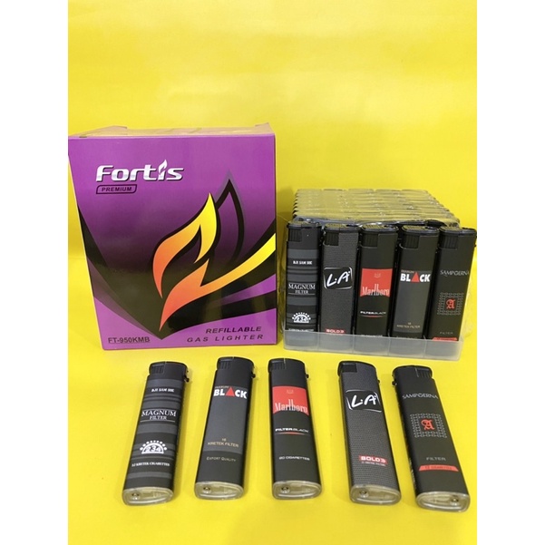 Paket 2 PCS korek api fortis premium/ gas lighter / korek api LA marlboro / korek api black / dunhill / gas korek api sampoerna