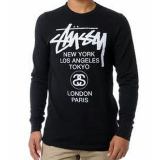 Tshirt Stussy, Baju Kaos Lengan Panjang Trendy Stussy