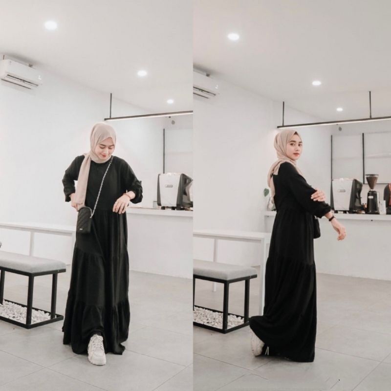 GAMIS SYARI ADEM/ HANUM SUKMA MIDI DRESS/ BAHAN KAIN SHAKILA PREMIUM QUALITY/ SIZE S M L XL XXL/ PAKAIAN MUSLIM MODERN/ PAKAIAN WANITA MUSLIMAH ANGGUN CANTIK UKURAN KUMPLIT KECIL TANGGUNG STANDAR JUMBO BESAR OVERSIZE BARU KUAT RAPIH A.S.R STORE FASHION