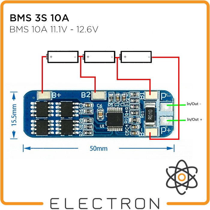 BMS 3S 10A Battery 18650 Management System Charger Module Board 12V