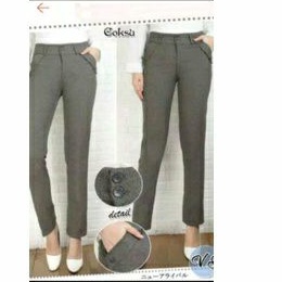 Celana Kerja Wanita Kantor Formal Slim Fit Size  [  S -- 5L  ]