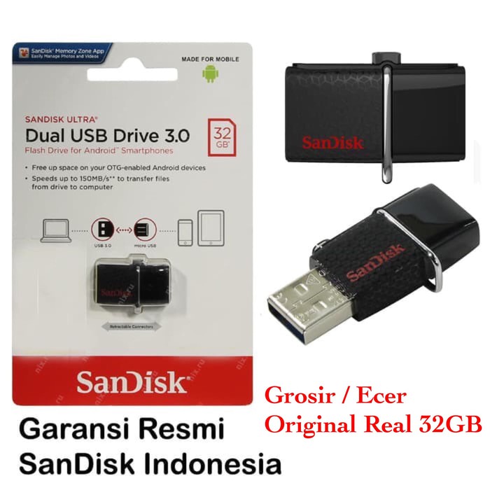 SANDISK FLASHDISK Sandisk OTG ULTRA DUAL DRIVE USB 3.0 32GB / USB OTG
