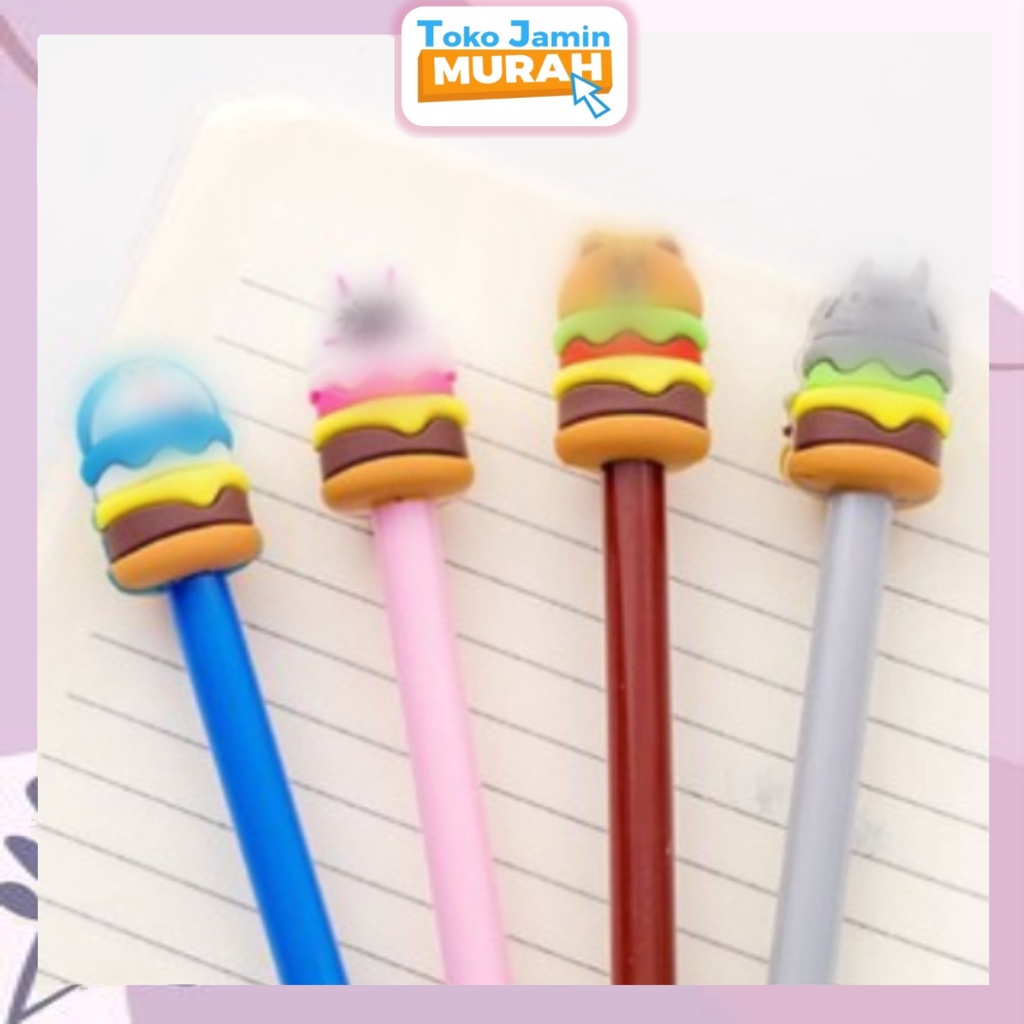 TJM PB240 Pulpen Karakter Hamburger Doraemon Cony Bear Tororo Pena Berkaraketer Burger Kartun Line