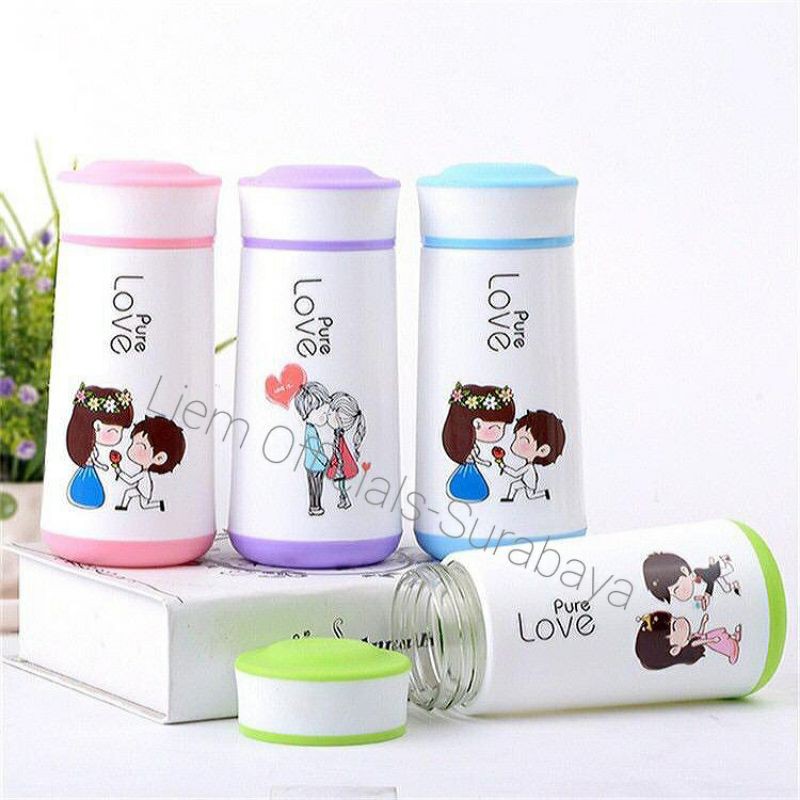 Jual Botol Minum Kaca Tumbler Lucu Love Romance 450ml Tahan Panas Shopee Indonesia 6991