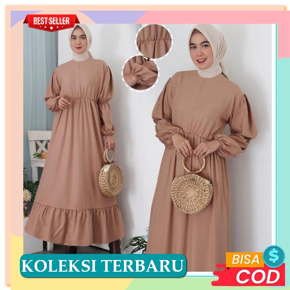 Gamis Remaja Mewah Ori Viscose Best Seller Hits Muslim B5X6 Bahan Katun Terlaris Floral Vintage Leba