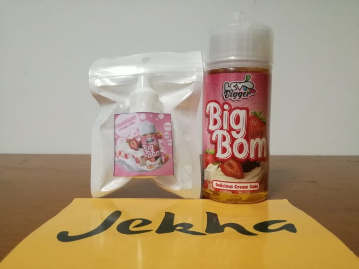 ketengan ecer eceran lcv big boom strawberry cream cake 3mg 6mg liquid