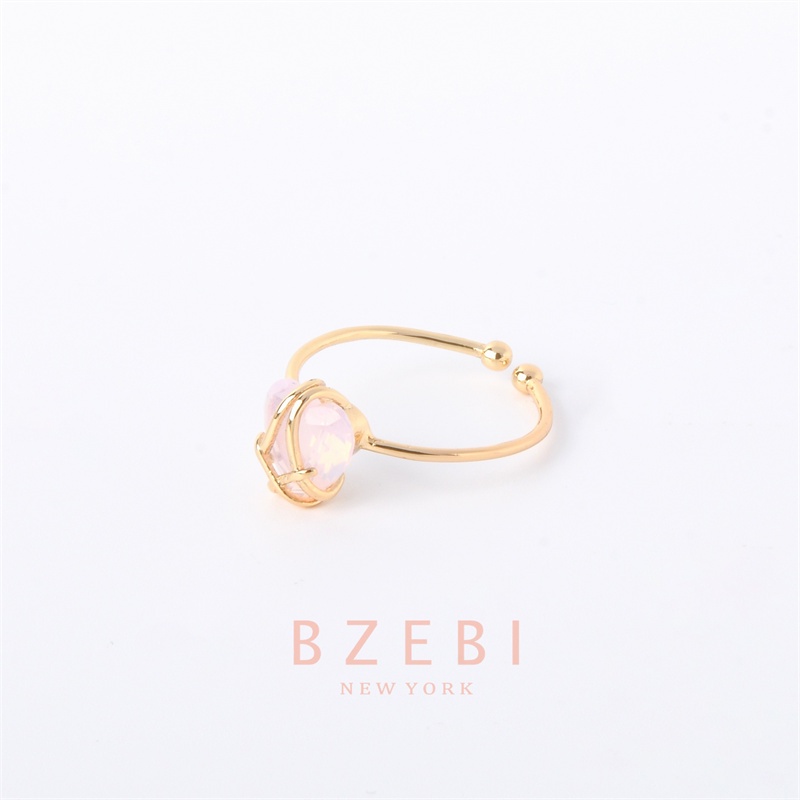 Bzebi Cincin Emas Barbie Diamond Castle 18k Bentuk Hati Pink 916 Dapat Disesuaikan Dengan Kotak Eksklusif 406r-1